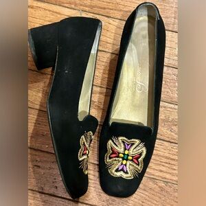 Norma B  vintage Women’s Black leather Shoes Sz 8